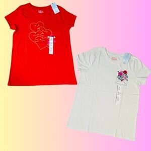 Bundle of 2 NWT Shirts XL(14) - Cat & Jack White and Red #40039